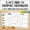 Printable Blank 5 W's and 1 H Graphic Organizer Templates